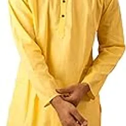 velsora Men's Cotton Blend Solid Kurta pyjama set with Full Sleeves, Regular Fit, Pajama included in package-picture-24