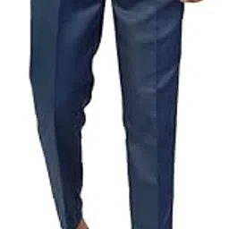 fit & flair Men's Formal Slim Fit Chino Trousers, Khaki, Cotton Blend-picture-17