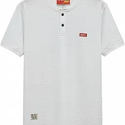 Men's Cotton Blend Henley Neck T-Shirt, Charcoal Grey, Regular Fit, Short Sleeve, Textured Pattern, Summer Casual Wear-picture-21