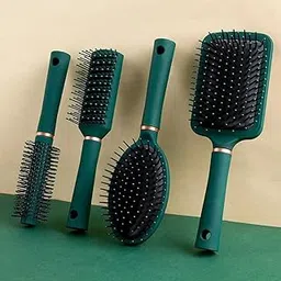 Hexwell Hair Brush Comb Set For Women Men 4pcs Includes Anti-Static Massage Oval Comb, Vented Detangling Brush, Round Hair Brush For Use Wet Dry Curly and Straight Hair-image-38