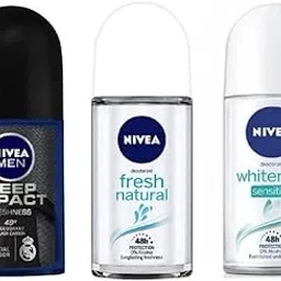 NIVEA Deodorant Roll-On Combo, Deep Impact, Fresh Natural, Whitening Sensitive, 50 Ml Each Deodorant Roll-on - For Men & Women (150 ml, Pack of 3)-picture-28