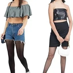 Pack of 2 Black Net Stockings For Women | Combo of Summer Black Transparent Stockings-image-71