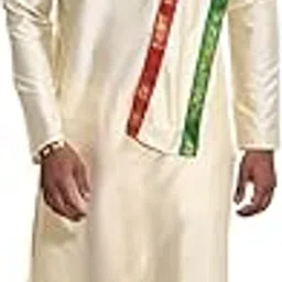 vastramay Mens' Cream Cotton Blend Kurta Dhoti And Dupatta_VASMDK007MOTHER-picture-58
