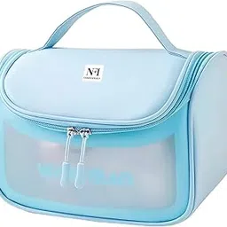 NFI essentials Transparent Cosmetic Organizer Bag with Hook, Washbag Pouch Travel Makeup Bag Portable Carry Toiletry Storage Bag Makeup Pouch for Women Girls-picture-43
