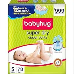babyhug Super Dry Soft Pant Style Diaper | 3D Leak Guard | Zig Zag Channel | Dermatologically Tested | Size - Small (S) | 4 to 8 kg - 78 Pieces-image-6
