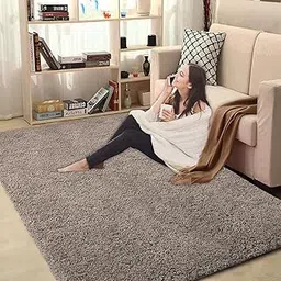 LUXE HOME INTERNATIONAL Carpet Super Soft Anti Slip Vegas Rectangular Rugs For Bedroom,Livingroom(Taupe,3X5 Feet)-picture-11