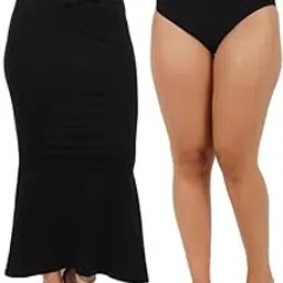 Fishcut Strechcotton Saree Shapewear Petticoat for Women, Cotton Lycra Bellshape Petticoat, Skirts Shapewear Dress for Saree with Hipster Panty (Free Size)-image-2