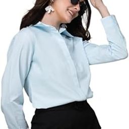 style quotient Women Black Cotton Blend Formal Long Sleeve Shirt-picture-10