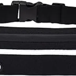 BAZPUR MART® Running Waist Bag with Bottle Holder Sports Travel Portable Gym Bag Hold Water for Men Women (Black)-image-60