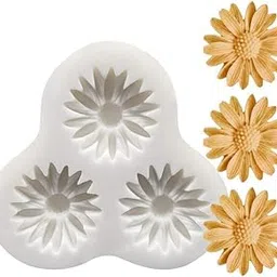 Skytail 3-Cvaity Premium Daisy Chrysanthemum Flower Fondant Mould Silicone Candy Mold for Chocolate Cookies Cupcake Cake Candy Moulds 3 Cavities Baby Shower, epoxy Resin Soap Crafting Mould-picture-22