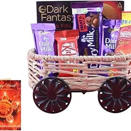 SFU E Com Crunchy Milky Nut Chocolate Thread Basket| Diwali Chocolate Gift | Premium Diwali Greeting Card with Chocolate Hamper | Chocolate Gift Hamper | 1574-picture-22