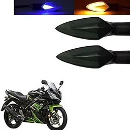 Vagary Blue Yellow Turn Signal Side Indicator Light Universal Front Rear Lamp Set 2 for Yamaha R15 S image 1