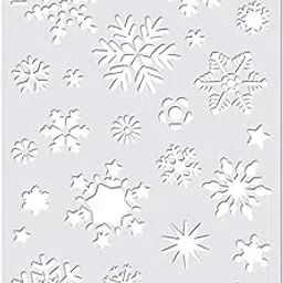 Emivery Christmas Snowflake Stencil Template Reusable Plastic Painting Snowflake Template for Wall Window Wood Glass Notebook Greeting Card Fabric-picture-35