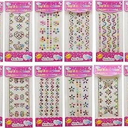 Asera Self-Adhesive Multicolor Stone Pearl Stickers for Art and Craft Activity (Set of 12)-picture-18