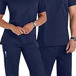 pragati trends Premium Unisex Scrub Suit With Customize Name Print Option(Follow the Description) V-Neck Top and Cargo Type Trouser-picture-36