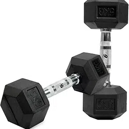 Gee Rubber Coated Fixed Weight Hex Dumbbells 5kg (Pack Of 2 Pcs)-picture-14