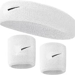 GYMGALAXY Athletic Sports Headband and Wristband Set, Black, Sweat-Absorbing Accessories for Exercise, Training, Running, Basketball (White)-picture-13
