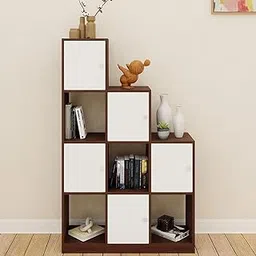 Royaloak Daisy Bookshelf | Book Shelf for Home Wooden | Engineered Wood | Melamine Finish | Dual Color Combination | Open and Close Storage | Modern Design | Book Shelf for Home Library-picture-57