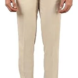 villain Cream Stretchable Formal Pant with Expandable Waist for Men-picture-39