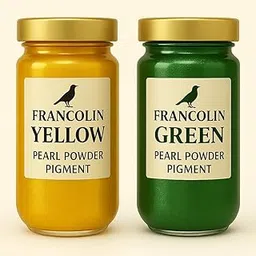Francolin | Yellow & Green | Mica/Pearl Powder Pigment | Non Toxic | Vibrant Metallic Glowing | for Soap, Epoxy Resin, Painting, Nail Art & Craft, Cosmetic, Slime | 20g*2-image-74