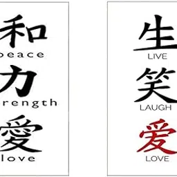 Chinese Love Peace Strenght Combo Tattoo Waterproof Boy and Girl Tattoo Temporary Body Tattoo Size: 2.5 X 4.6 inch 2pc-picture-52