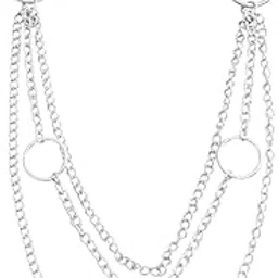 Attractive Multi Ring Side Pant Chain, Hip Hop Biker Chain | Stainless Steel Silver | Jean Accessories for Men, Women & Boys | #142-image-2