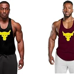 oiin Gym Vest Workout Tank Top Set, 2 Pack, Men's Fitness Muscle Shirts Multicolour S M L XL XXL XXXL blackredwine31julyt001-picture-36