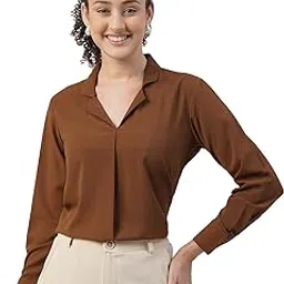 Women's Regular Fit Cotton Blend Shirts with Wingtip Collar-picture-64