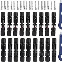 BROLEO 10 Set Solar Wire Connectors, Solar Connectors with 2Pcs Spanners, Solar Panel Cable Connectors Waterproof Solar Panel Connector with 10 Pairs Male Female Plug-picture-11