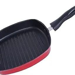 Nirlon Non Stick Aluminium Square Grill Pan 22.5cm Gas Stove Compatible Only[3mm_Clasic_GP22.5]-picture-12