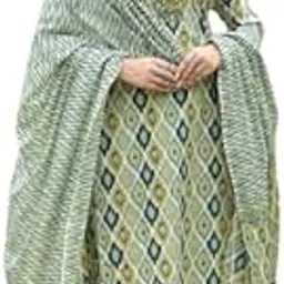shirt happens Women's Printed Cotton Straight Kurta Set with Dupatta Ikat Geometric Pattern Green, Yellow Teal Color Combo Suit Set with Pants Dupatta-picture-49