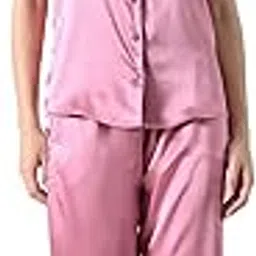 kattly Women's Satin Night Suit, Pajama and Top Set, 2 Piece Co-ord Set-picture-49