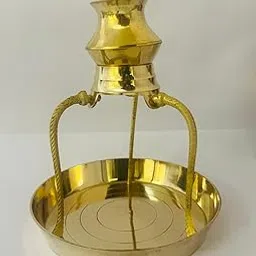 Chkoteravatiya Brass Pooja Plate with Jaldhari Shivling Stand, Religious Worship Accessory-image-99