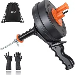 BACOENG 25Ft Heavy Drain Auger Plumbing Snake Cleaner, Drain Hair Clog Remover with Drill Adapter - Fits on Almost All Drains-picture-39