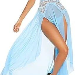 xivir Women's Lace Floral Maxi Night Wear image 1