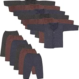 PURSUE FASHION Unisex Kids Winter Wear Fleece Front Open Thermal Innerwear Top & Full Pant Woolen Warmer Combo Set for Girls Boys, Kids Unisex Body Warmer Thermal (Set of 3)-image-10