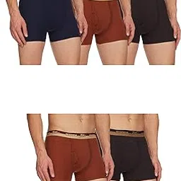 Solid Trunk for Men, 100% Cotton with Breathable Fabric, Inner Pockets, Outer Elastic, Pack of 5 Assorted-Color and Print May Vary-image-21