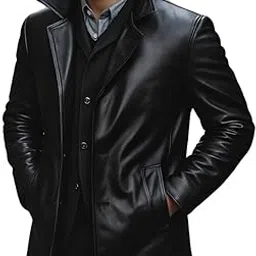 urbanhides Imperial Hide Luxury Indian Nappa Leather Coat for Men | Men's Leather Coats, Black Lambskin Coats, Regular Fit, Two Pockets-picture-54