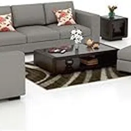 Torque - Mendoza 6 Seater Sofa Set with Ottoman (3+2+1, Grey) | Furniture for Living Room, Bedroom, Guest Room, Home, Office | 3 Years Warranty-picture-26