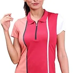 rupa Colors Womens PLAYSURE Dry FIT Activewear Polo T-Shirt | 100% Polyester Fabric | Zip Placket | Reflective Logo | Stretchable | Regular Fit-picture-45