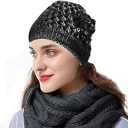 krystle Women's | Girl's Winter Woollen Cap(Black, Free Size)-picture-35