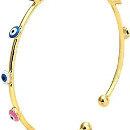 house of watashi Multi coloured evil eye bangle For Office & Casual Wear Gold Plated Jewellery For Women & Girls-picture-53