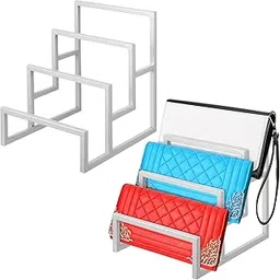 58265 2 Pack Purse Organizer for Closet Display 3 Layer Riser Stand Clutch Purse Organizer Display Metal Wallet Rack for Handbag Home Retail Boutique Store Supplies-picture-32