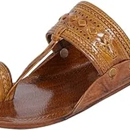 STEPFOX Leather Kolhapuri Chappals for Men | Stylish And Comfortable Handmade Leather Slipper, Kolhapuri's Chappal for Mens-picture-12