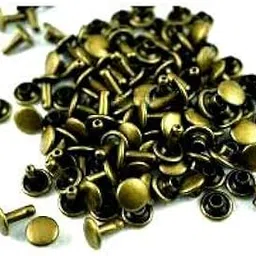 Nimida™ Double Cap Rivets | Brass | Medium Size-7 mm | Bronze for DIY Leather Craft | Pack 100 pcs-picture-26