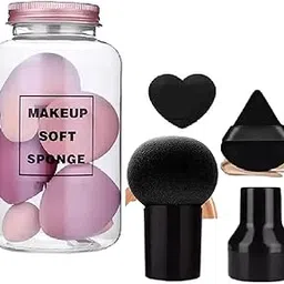 Makeup Face Powder Puffs Body Power Puff Soft Sponge Foundation Makeup Tool for Compacts All Types of Skin (Pack of-10)-image-1