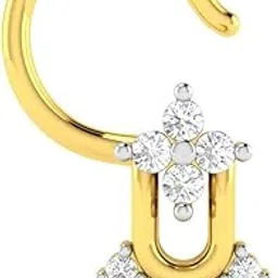 18KT Yellow Gold and Diamond Nose Ring for Women-image-82