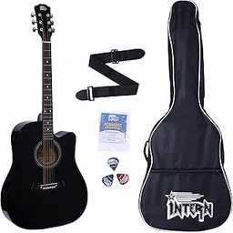 INTERN INT-P41C-BK 41-Inch Acoustic Guitar for Beginners & Professionals | 6-String Right-Handed Guitar with Truss Rod, Gig Bag, Strings, Strap & Picks | Premium Wood Build for Rich Sound (Black)-picture-19