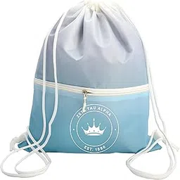 sorority shop Zeta Tau Alpha Drawstring Backpack, Ombre Color Design, Blue, One Size, Ombre-picture-24
