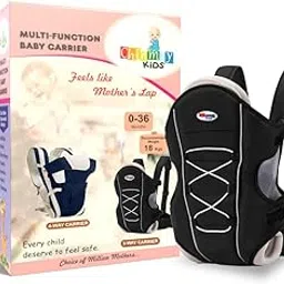 Chinmay Kids Baby Carrier Bag In 3-In-1 Ergonomic Adjustable Sling Kangaroo Design With Carrying Basket For Front & Back Use For Infant Child And Mother Travel-0 To 2 Years,Black-picture-29